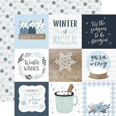 Echo Park Winter Designpapier - 4 x 4 Inch Journaling Cards